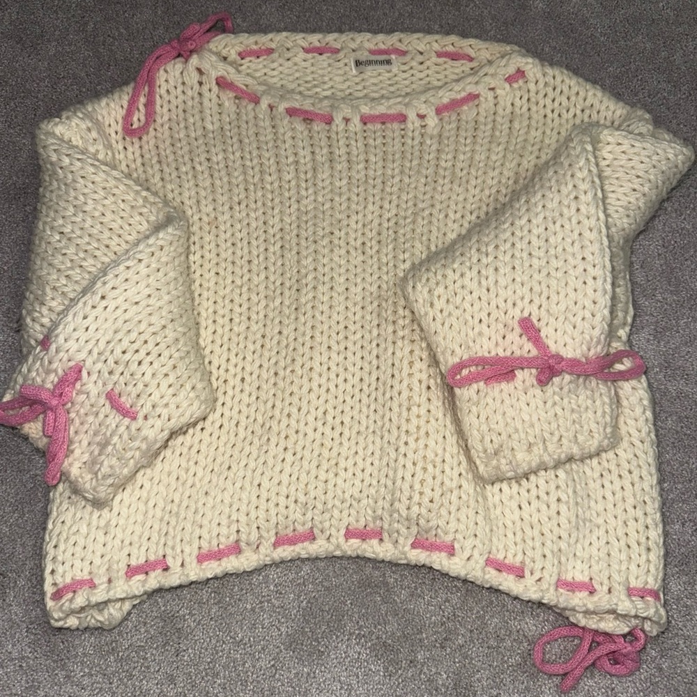Beginning boutique pink ribbon Bea sweater